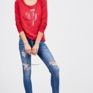 Summer & Sage Red Cactus Tee